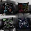 Bunte Graffiti Spiel Gamepad Kissenbezug Plüschstoff Weich Beidseitig bedruckt Sofa Warm Winter Zuhause Geschenk Kissenbezug