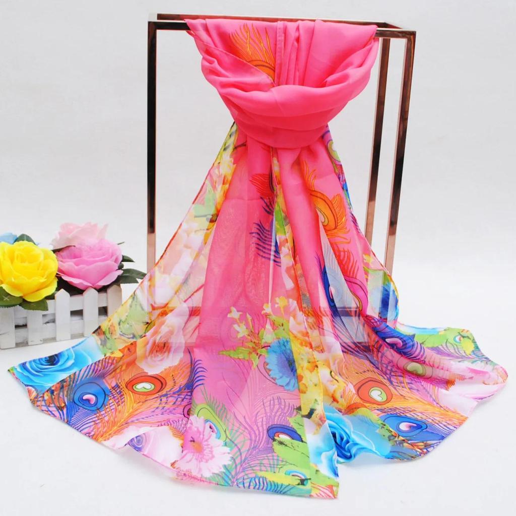 Women's Floral Silk Scarf: Spring & Autumn Sun Protection
