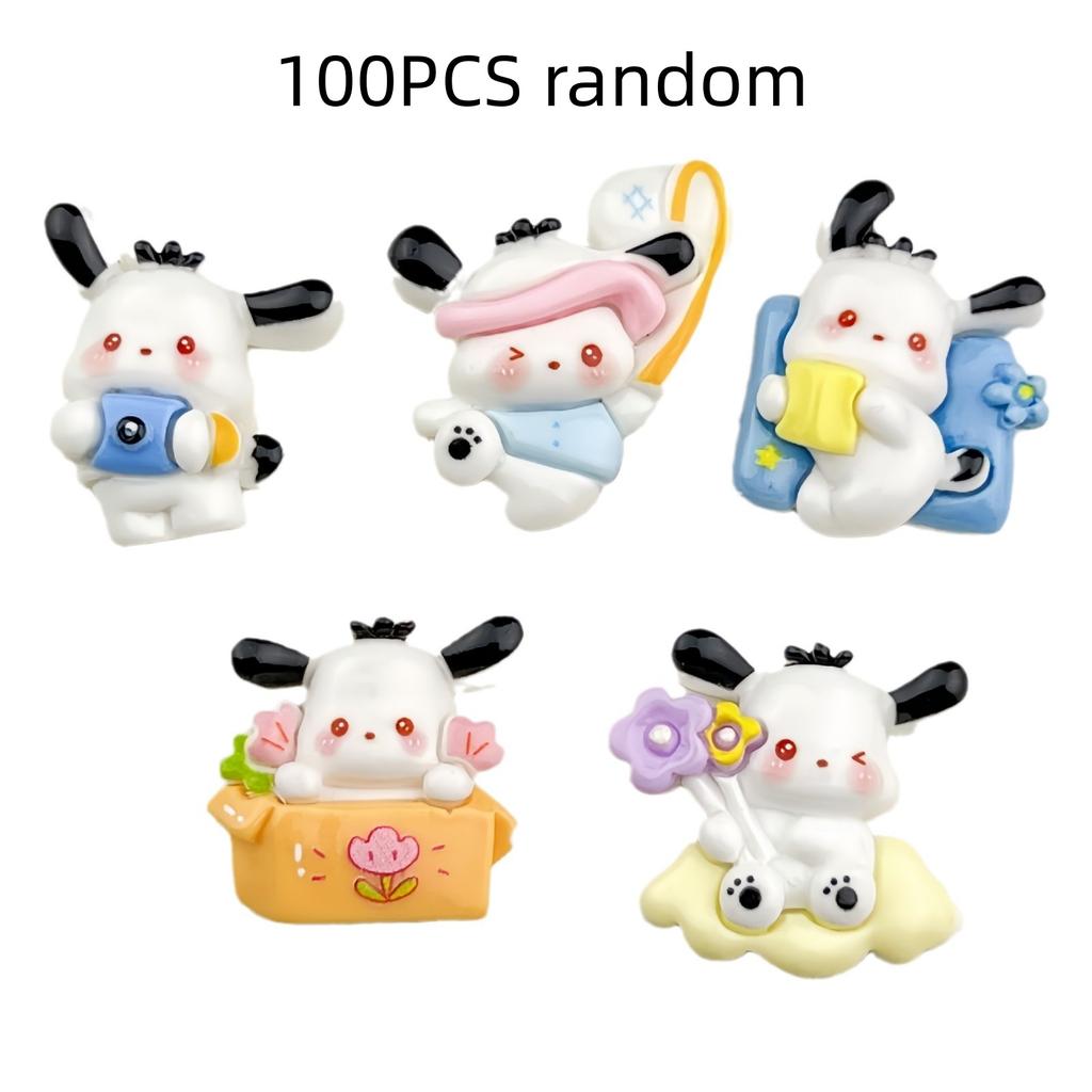 20/100PCS Cartoon bright face spring outing puppy DIY resin accessories phone case hair clip handmade material