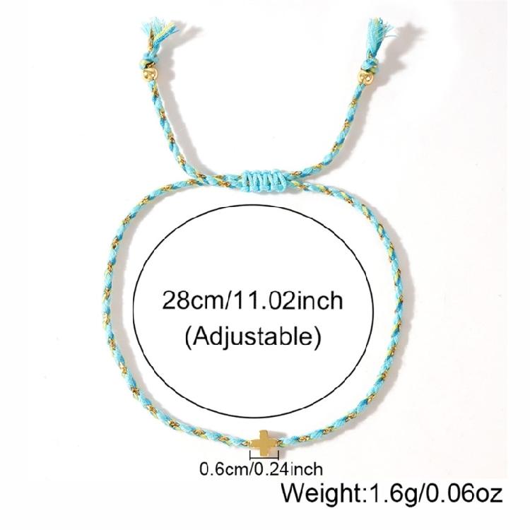 Bohemian Inspire Cotton Rope Crosses Bracelet Adjustable Designs Jewelry Accessory for Trendy Adults Everyday Wear