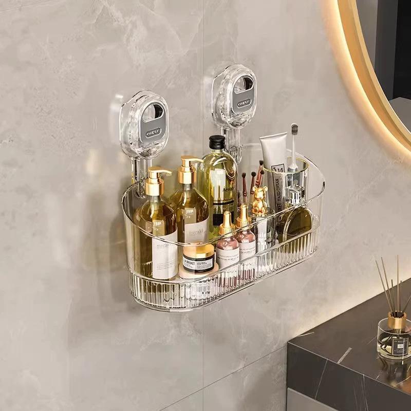 Wall-Mounted No-Drill Suction Cup Storage Rack & Organizer