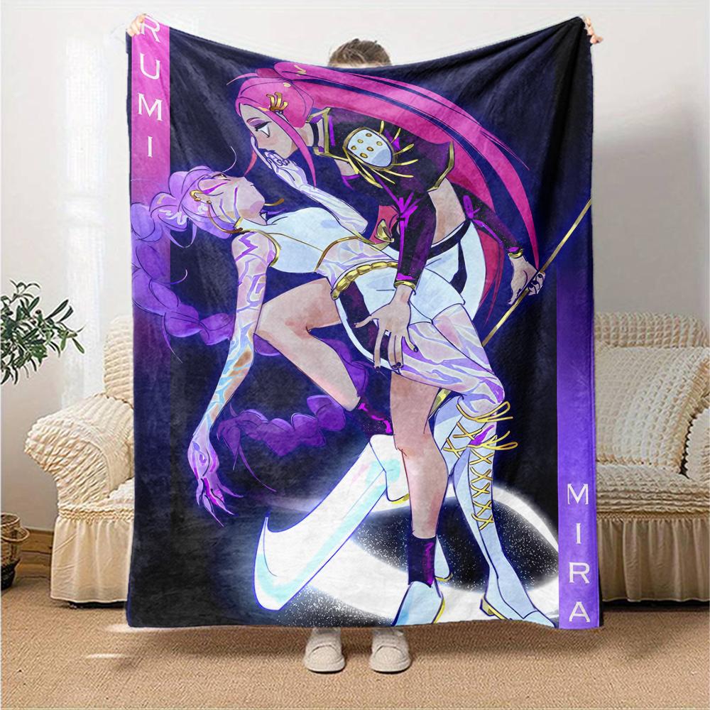 1pc KPop Demon Hunters160 Blanket, Gift, for Men and Women, Soft Blanket, Good for Sofa Bed Couch Travel, Lightweight Flannel Blanket