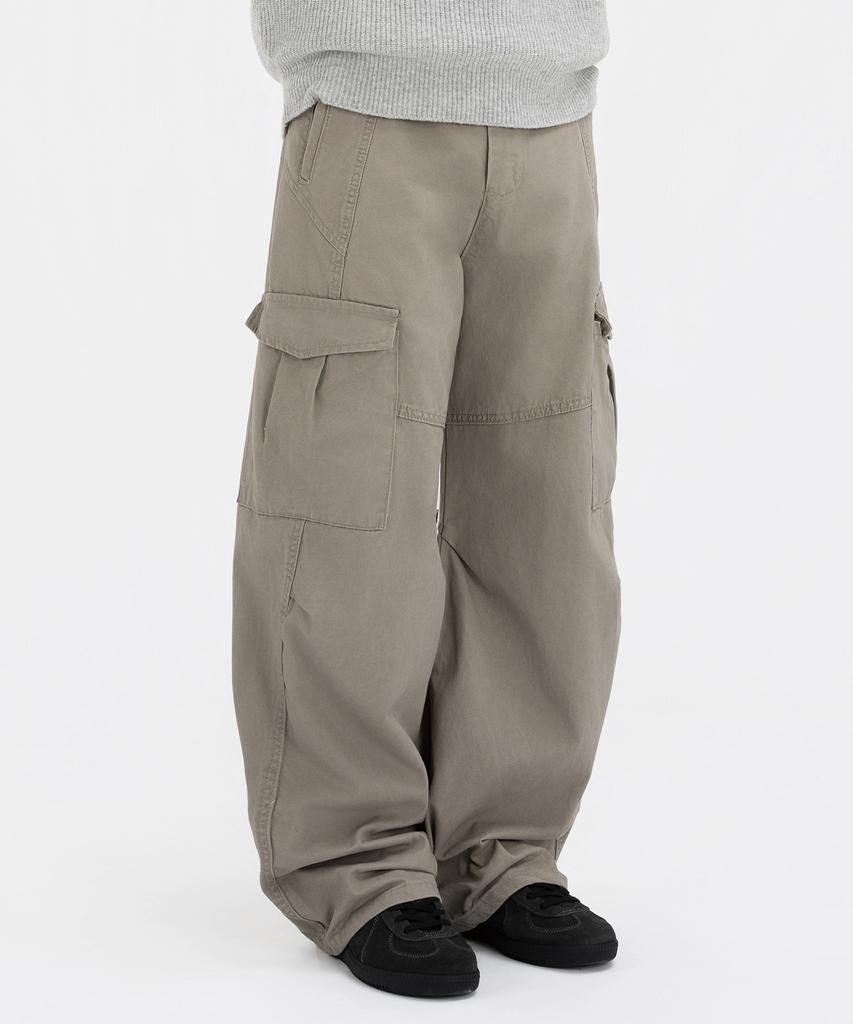 UNDEROFF Wide Cargo Curved Pants Brown