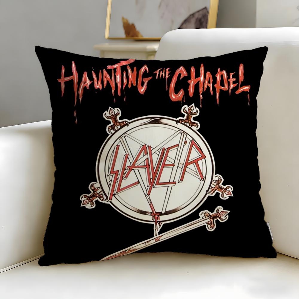 classic band Slayer Cushion Cover Soft & Easy-Wash Pillow Case – Versatile for Couch, Bed, Travel and Office