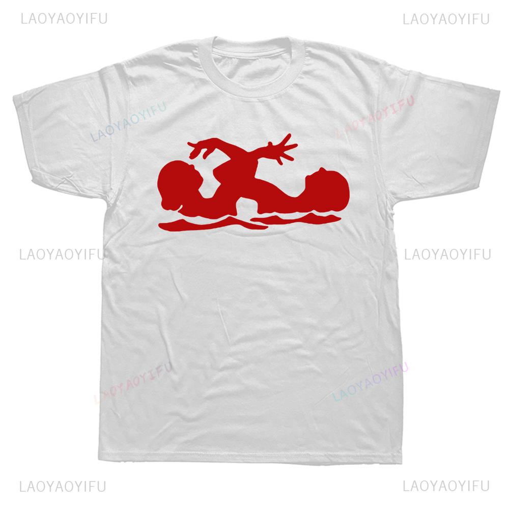 Hot Sale Funny Synchronized Swimming Graphic Printed T Shirts Streetwear Short Sleeve Summer Swimmer T-shirt Y2k Mens Clothing