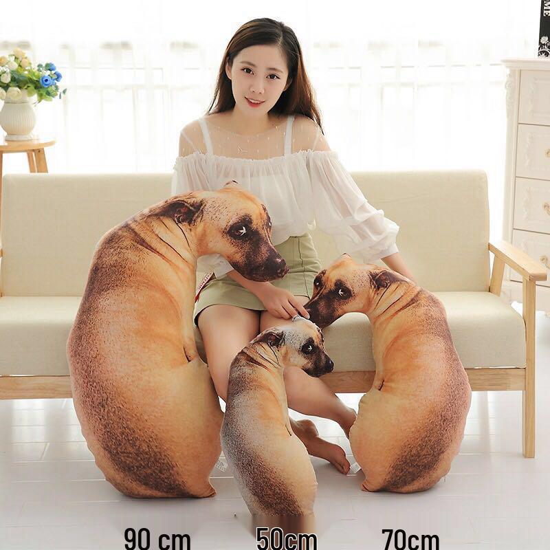 3D Shar Pei & Golden Retriever Plush Dog Pillow - Removable, Washable Office Cushion