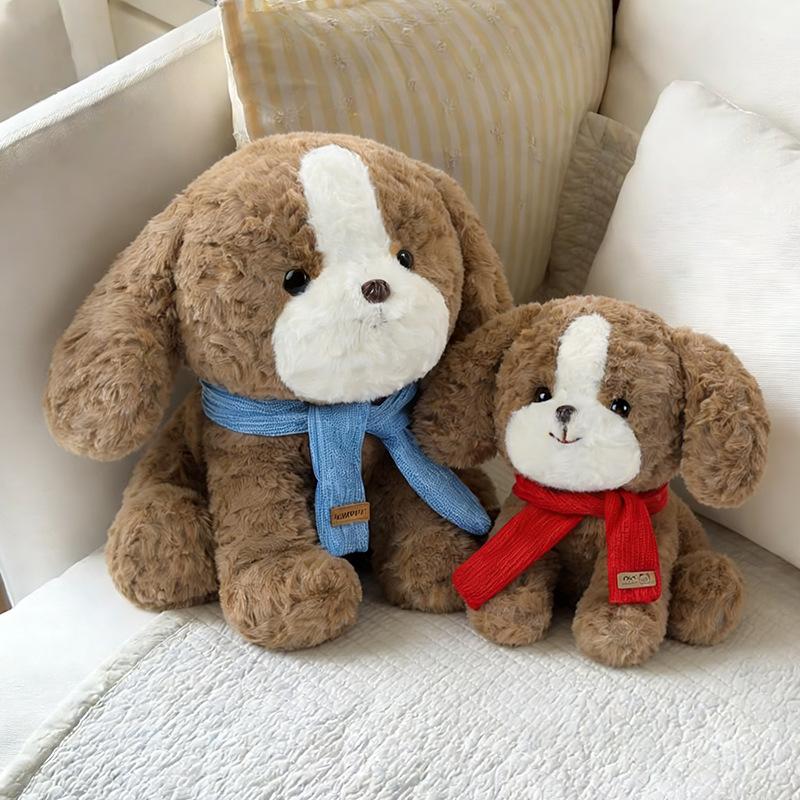 Teddy Dog Doll Hug Flower Bear Plush Toy Scarf Glutinous Rice Dog Doll Love Confession Gift Bear Doll