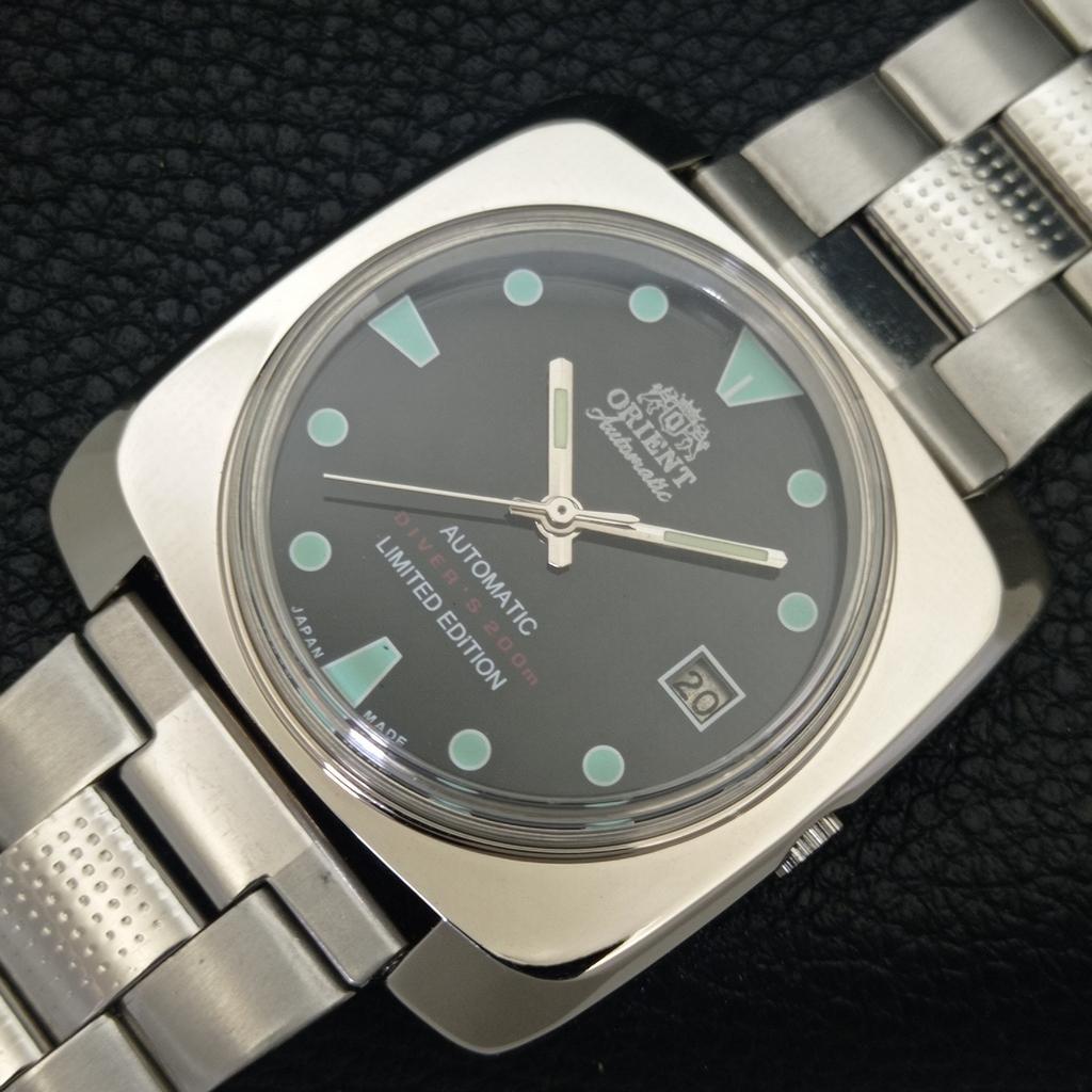 USED ORIENT AUTOMATIC 46943 JAPAN MENS VINTAGE BLACK COLOR DIAL WATCH a702245-5 R123-a702245