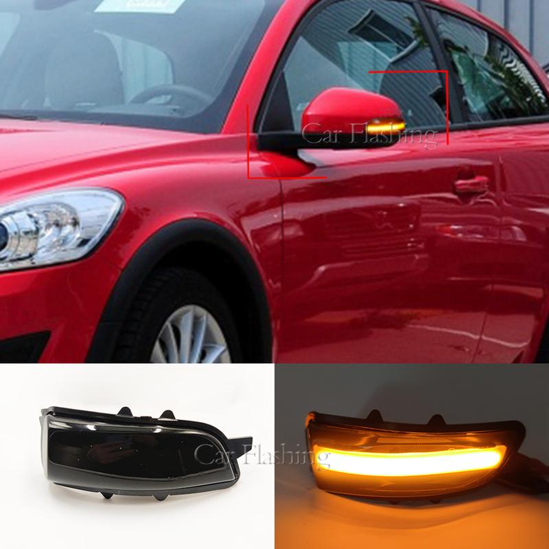 2Pcs For Volvo S40 S60 S80 C30 V50 V70 Dynamic Turn Signal Light LED Rearview Side Mirror Light Blinker Indicator Light