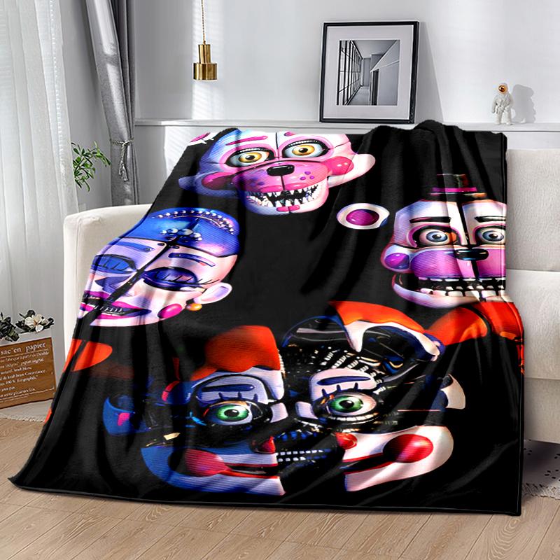 1pc Blanket Five Nights at Freddy's2 Print Design, Lightweight Blanket for Sofa, Bed- Soft &Warm, Gift for All Seasons like Christmas, Halloween