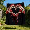 1pc Skeletal Heart Outdoor Flannel Blanket Soft All Season Polyester Throw , Perfect for Picnics & Travel , Picnic Accessory