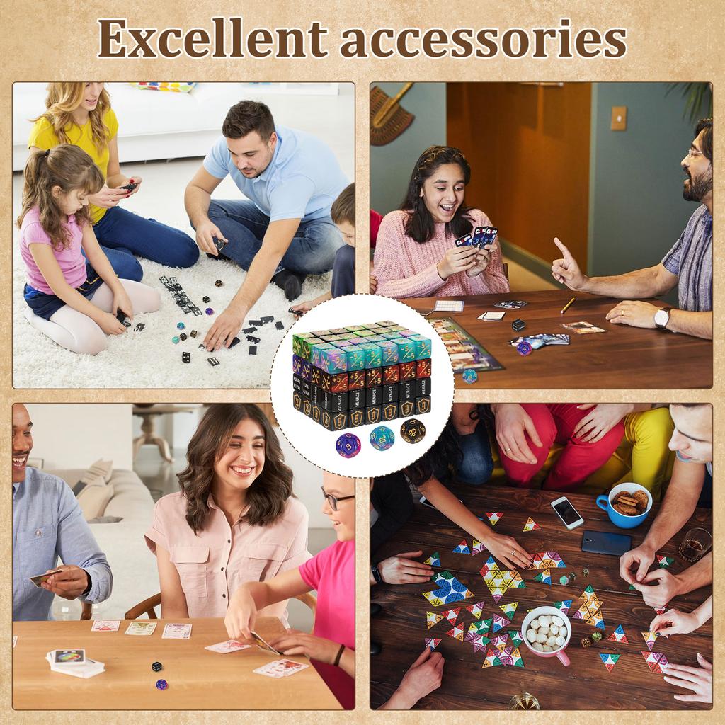 78/99 Pcs Counter Dice Set Acrylic Plus and Minus Dice Set Polyhedral Dice Toys with Storage Pouch for Party Games Accessories
