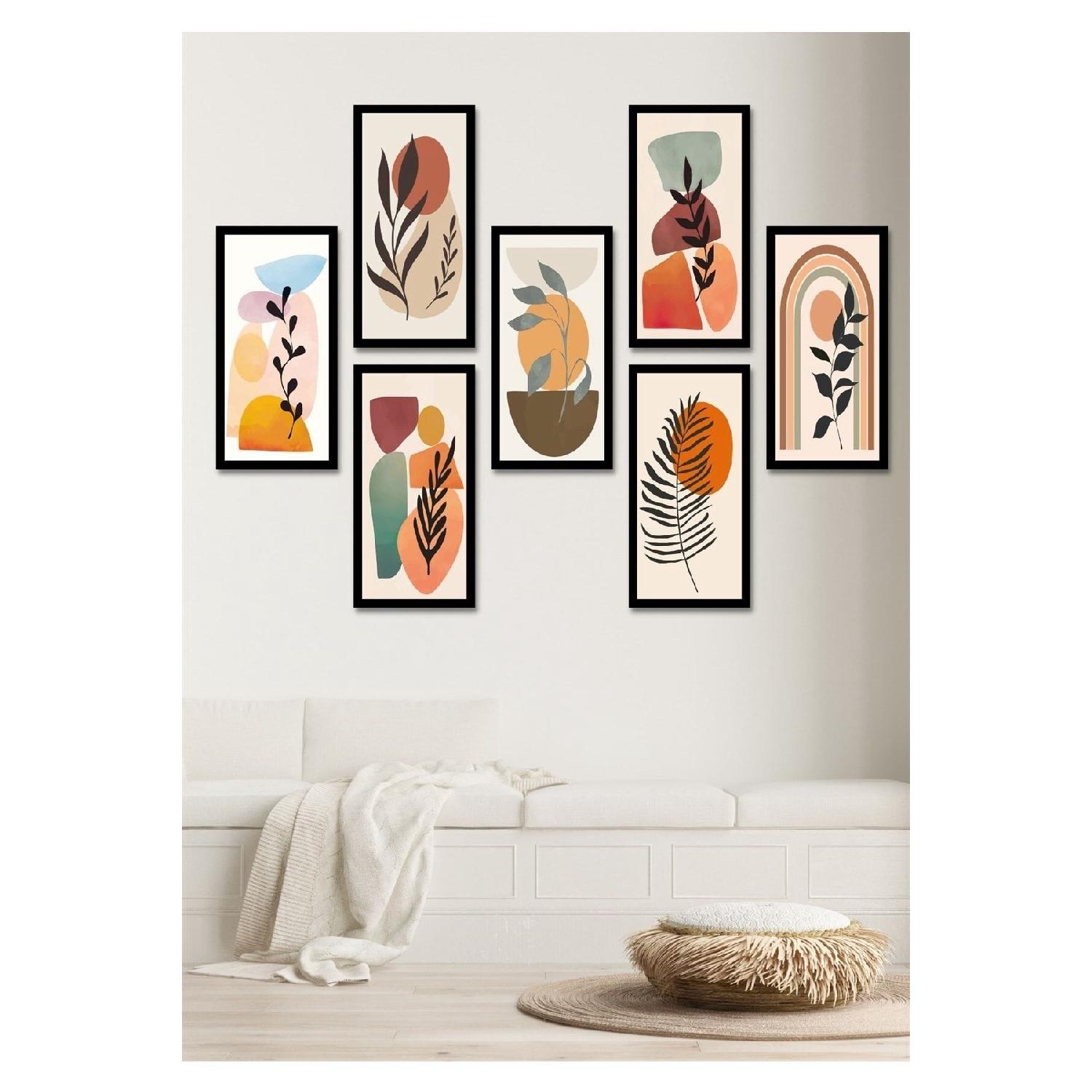 

Настінний декор із 7 предметів богемного листя - набір для малювання для вітальні Вітальня Спальня Кухня Офіс Передпокій 70 x 50