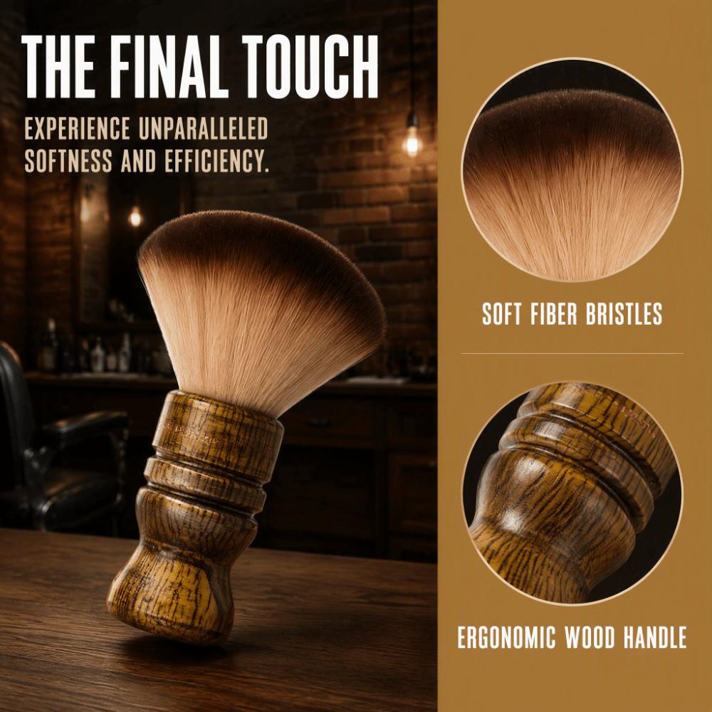 Wooden Handle Neck Duster Brush Nylon Hair Professional Neck Brush Haircut Shaving