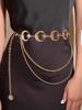 Fashion Golden Tassel Waist Chain Belt Female Bohemian Metal Punk Goth Moon Designer Belts for Women High Quality Dress Chains
