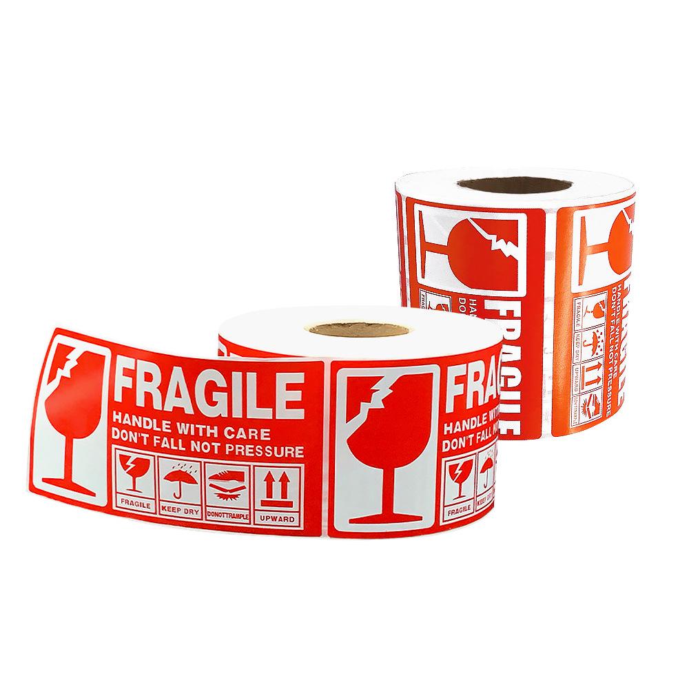 Express Delivery Fragile Warning Stickers - English Adhesive 'Do Not Press' Labels
