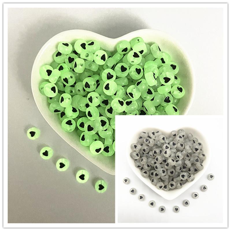 100 Stück 7x4mm A-Z Leuchtende Perlen Buchstabenperlen Acryl Abstandshalter Perlen Für Schmuckherstellung DIY Anhänger Armband