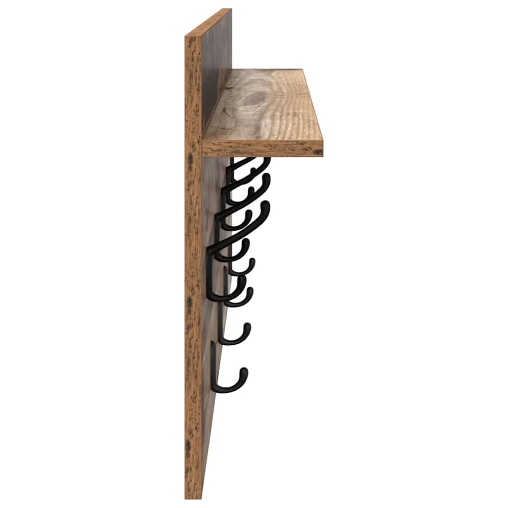 Wall Mounted Nightstand Reclaimed Wood Look 80 x 40 x 12 cm Engineered Wood