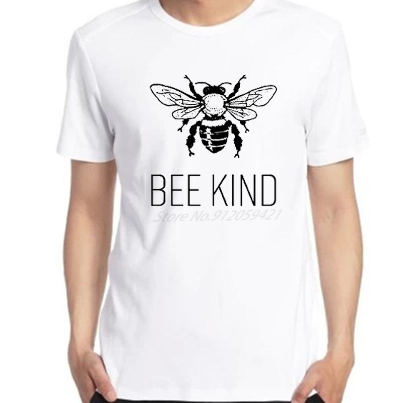 Unisexs Big Size Short Sleeve Tshirt Bee Kind Save Nature Graphic Print Summer New Cotton Shirt Casual Fashion Tee