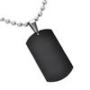 Men's Women's Punk Fashion 316L Stainless Steel Polished Rectangular Dog Tag Necklace