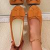 Damen Plus Size Keilschuhe mit Schleife Minimalistische Niedrig geschnittene Arbeitsschuhe Runde Spitze Keilabsatz