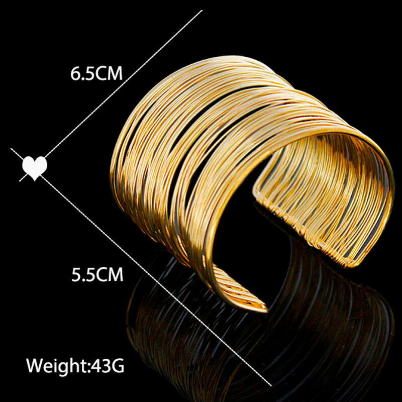 Women Fashion Statement Bracelet Bangles Dress Luxury Vintage Multilevel Bangle