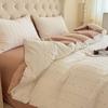 All-Cotton Chenille Jacquard 4-Piece Set: Striped Duvet Cover, Bed Sheet, Fitted Sheet - Simple Washed Cotton Design