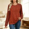Women's Printed Colorblock Raglan Sleeve Neck Long Sleeve Sweatshirt