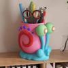 Porta-canetas Caracol Desenho Animado Fofo Organizador de Papelaria de Mesa Porta-lápis Para Crianças Estudantes Escritório Material Escolar Presente