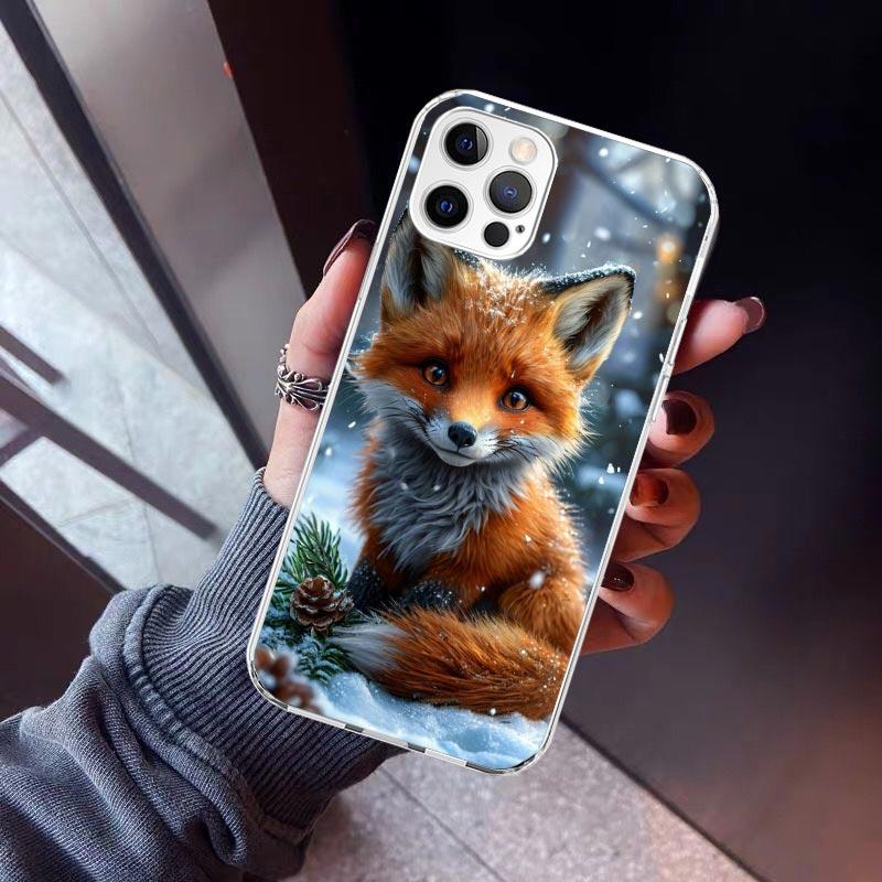 

Animal Fox Phone Case For iPhone 17 Air 11 13 Mini 14 15 Plus 16 12 Pro Max 16E SE 7 8 Pattern Soft TPU Back Cover 13 12 Mini 1 iPhone 17