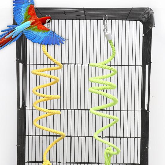 Parrot Climbing Toy Spiral Shape Bite Resistant Bright Color Tassel Design Wear-Resistant Relieve Stress