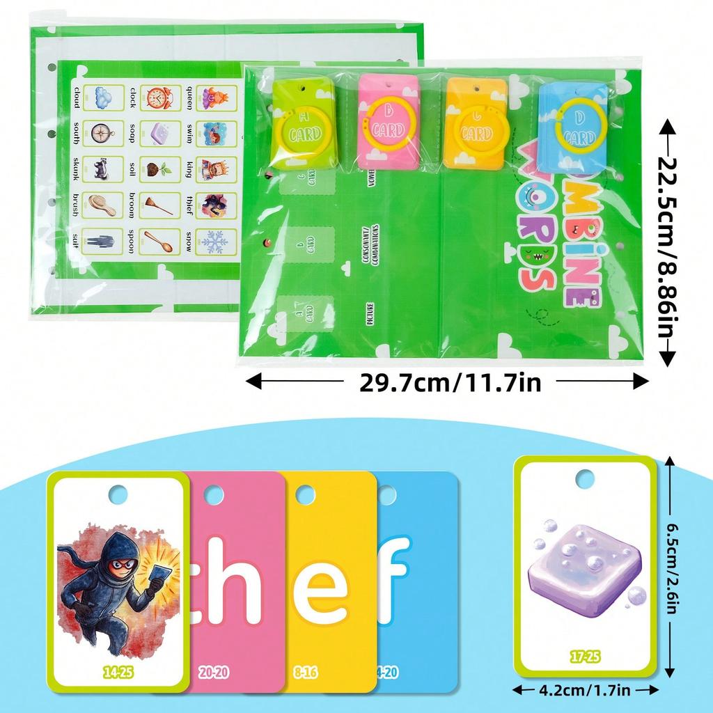 81pcs CVC Word Flip Charts Desktop Chart Card Set Interactive Spelling Game, Word Building Cards, Educational Spelling Toy, Literacy Learning Card