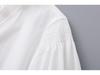 Nanyou Women's Romantic French Lace Collar Bell Sleeve Top - Anti-Wrinkle, Elegant Spring Shirt