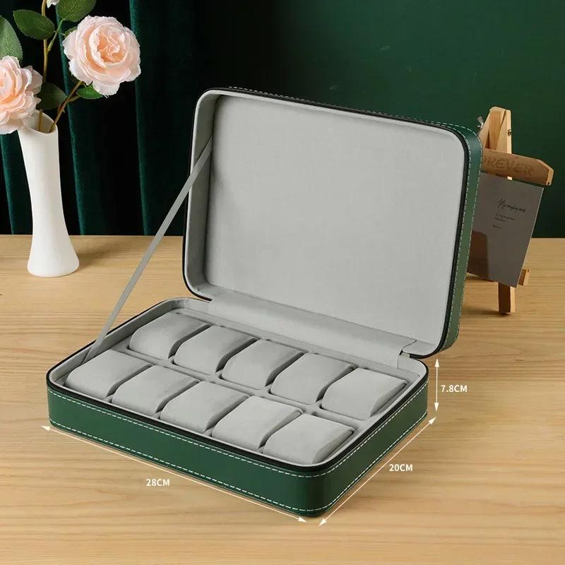 6/10/12 Solts Watches Box Traveling Portable Zipper Watch Case Bracelets Display Box for Dustproof Protection Watch Storage Bag