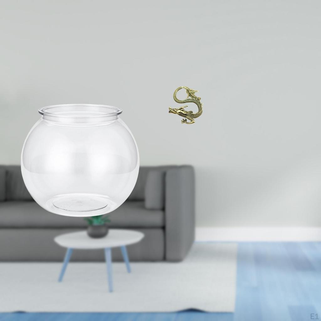 Transparent Brass Fish Tank Statue Miniature Ornament Clear Vase for Bedroom Living Room Home Office