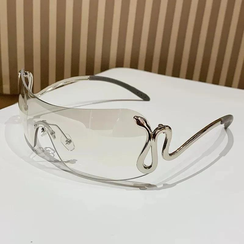 New  Fashionable Unisex Millennium  Style Sunglasses Frameless Design Popular  Women Snake Pattern