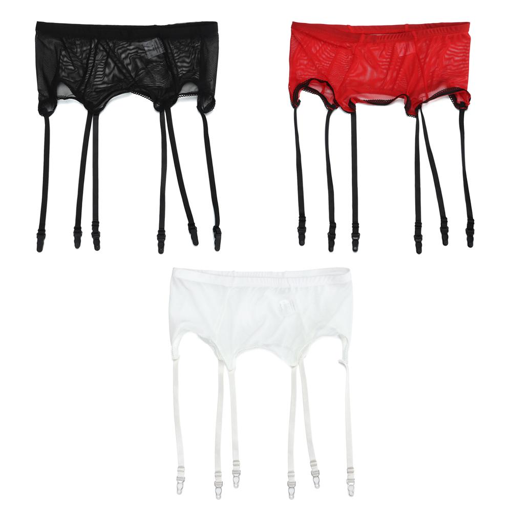 Woman Girls Sock Clip High Waist Lace Mesh Lingerie Garter Belt Elastic Underwear Adjustable Buckle