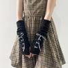 New Long Arm Warmer Gloves Knitted Cold Proof Warm Arm Sleeve with Ribbon Fingerless Gloves Women