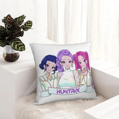 Kpop Demon Hunters Huntrix Cartoon Decorative Cushion Cover Living Room Sofa Bedroom Home Decoration Pillowcase Halloween Decora