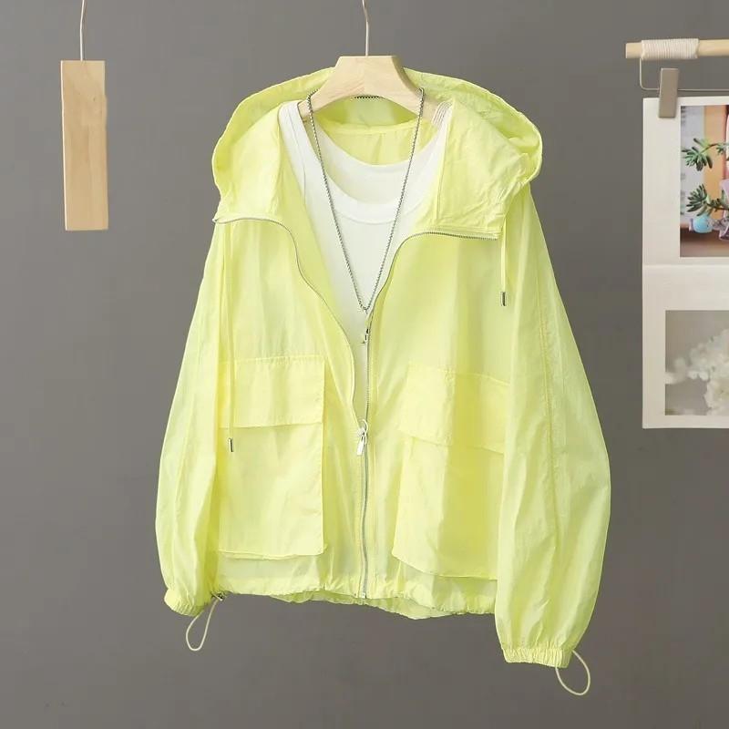 Women Summer Loose Thin Design Breathable Sunscreen Coat Outdoor Thin Quick-Drying Top