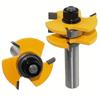 2PCS Woodworking Milling Cutter 3 Teeth T Shaped Tenon Square Tooth Floor Splicing Knife Carving Knives