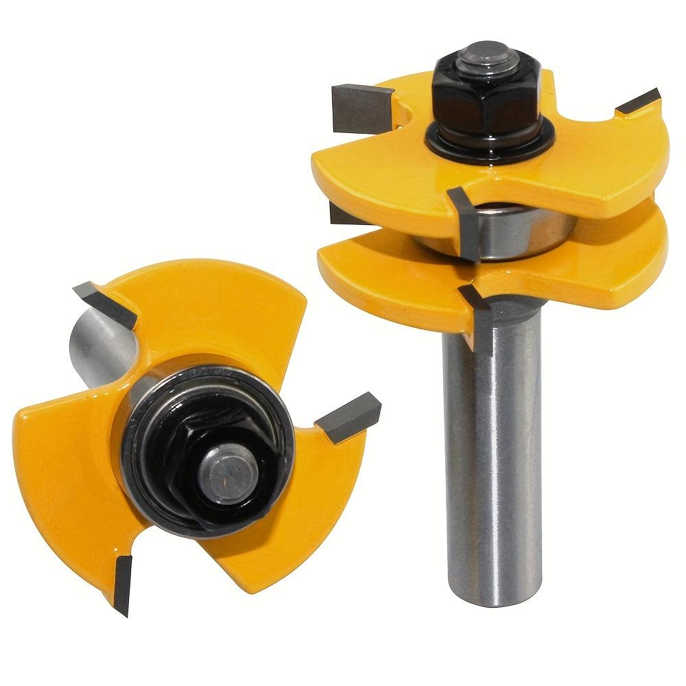 2PCS Woodworking Milling Cutter 3 Teeth T Shaped Tenon Square Tooth Floor Splicing Knife Carving Knives