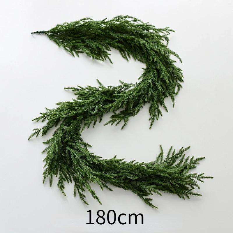 Christmas Realistic Norfolk Pine Wreath Artificial Pine Greenery Garland Christmas Holiday Seasonal Interior Home Decor Valve