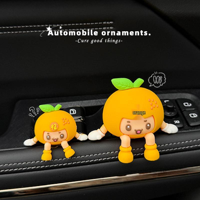 2025 Car Console Ornament: Cute Orange Little Man