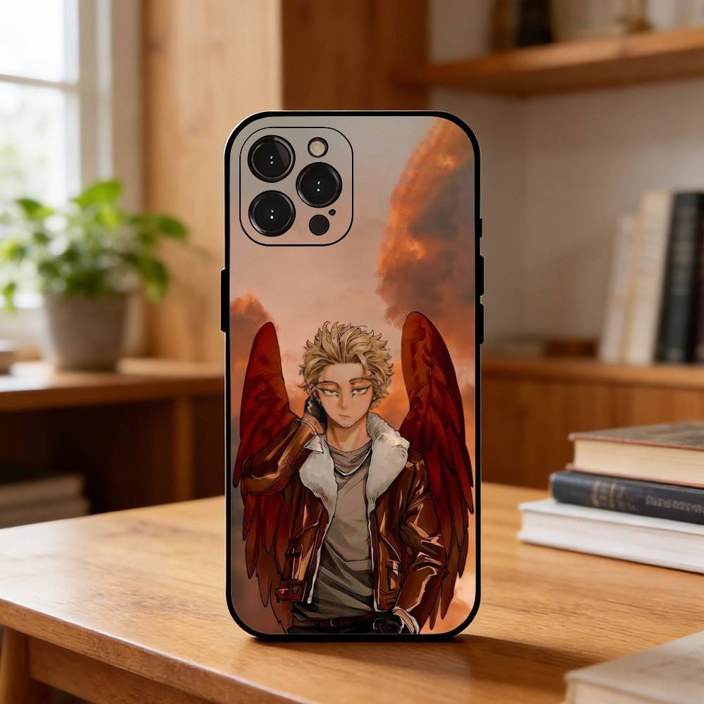 Anime MHA Hawks BNHA Phone Case For iPhone17,16,15,14,13,12,Plus,Pro Max, 5G Others Soft Black Cover