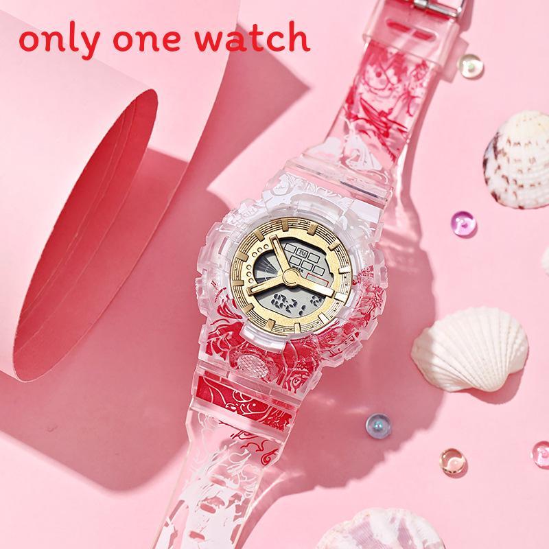 One Piece Childrens Cartoon Digital Wristwatch With Night Light For Kids And Teens