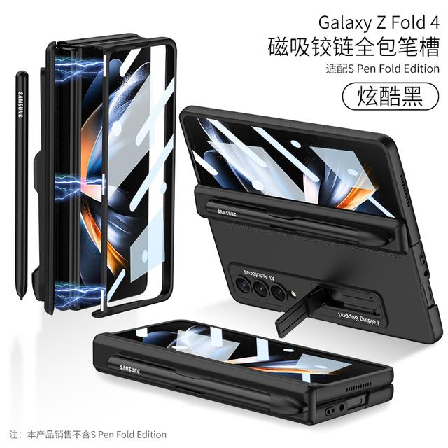 Custodia Porta Penna con Cerniera Magnetica Per Samsung Galaxy Z Fold 4 5g Fold 4 Supporto Stand Custodia Rigida Copertura Slot Laterale per Penna (Nessuna S Pen )