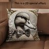 2D Cute Ducks With Bow Ties Throw Pillow Covers Pattern Cushion Cover Suitable For Sofa Bedroom Car Pillow Cover