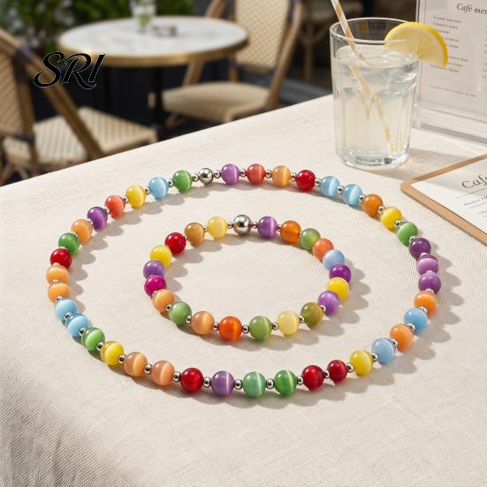 Bright Bead Jewelry Color Changing Beaded Jewelry, UV Reactive Colorful Necklace, Dopamine Beads Summer Beach Necklace Bracelet, Accessory,
