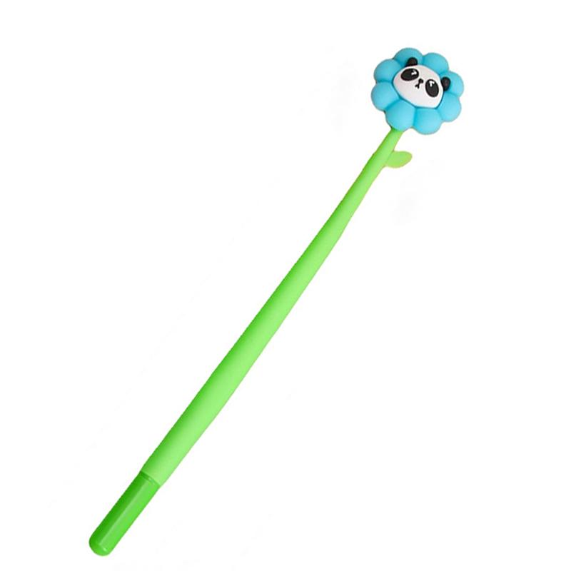 1 Piece Stationery Flowers Cute Cartoon Panda Soft Gel Pen Sunflower School Office Kawaii Supplies Creative Pens